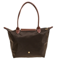 Pre Owned Longchamp Olive Green Nylon Small Le Pliage Tote
