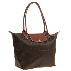 Pre Owned Longchamp Olive Green Nylon Small Le Pliage Tote