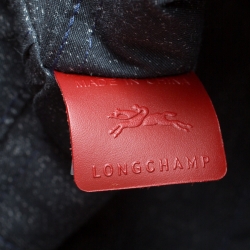 Longchamp Red Croc Embossed Leather Roseau Tote