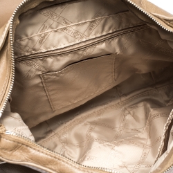Longchamp Beige Leather Buckle Flap Shoulder Bag