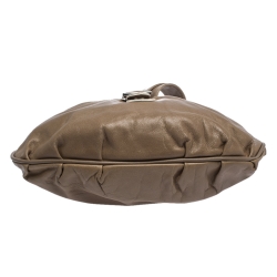 Longchamp Beige Leather Buckle Flap Shoulder Bag