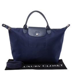 Pre Owned Longchamp Blue Nylon Le Pliage Tote