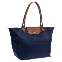 Pre Owned Longchamp Navy Blue Nylon Le Pliage Tote