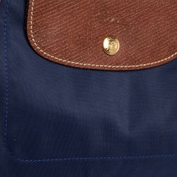 Pre Owned Longchamp Navy Blue Nylon Le Pliage Tote