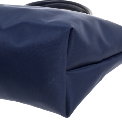 Pre Owned Longchamp Blue Nylon And Leather Small Le Pliage Tote