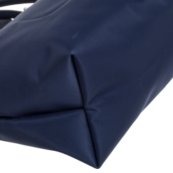 Pre Owned Longchamp Blue Nylon And Leather Small Le Pliage Tote