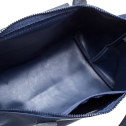 Pre Owned Longchamp Blue Nylon And Leather Small Le Pliage Tote