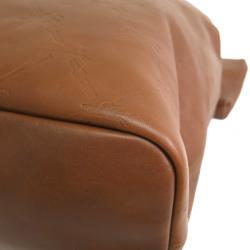 Pre Owned Longchamp Brown Embossed Leather Tote