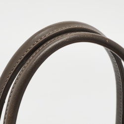 Pre Owned Longchamp Grey Leather Top Zip Bag