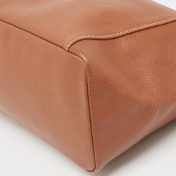 Pre Owned Longchamp Brown Leather Le Foulonne City Bag