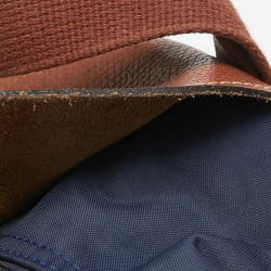 Longchamp Brown/Navy Blue Nylon Le Pliage Backpack
