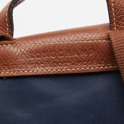 Longchamp Brown/Navy Blue Nylon Le Pliage Backpack