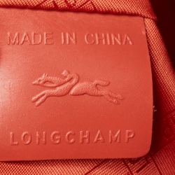 Longchamp Brick Red Suede and Leather Penelope Crossbody Bag