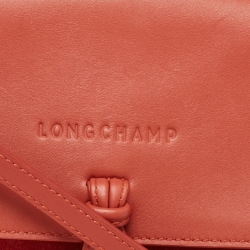 Longchamp Brick Red Suede and Leather Penelope Crossbody Bag