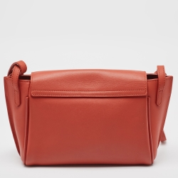 Longchamp Brick Red Suede and Leather Penelope Crossbody Bag