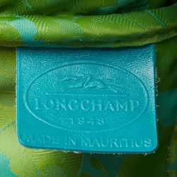 Longchamp Green Croc Embossed Leather Roseau Tote