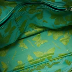 Longchamp Green Croc Embossed Leather Roseau Tote