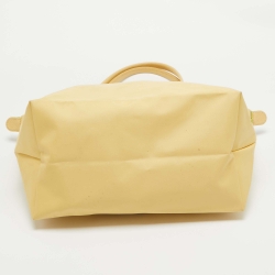 Pre Owned Longchamp Yellow Nylon and Leather Le Pliage Tote