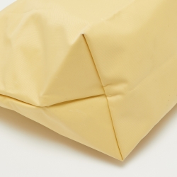 Pre Owned Longchamp Yellow Nylon and Leather Le Pliage Tote