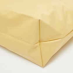 Pre Owned Longchamp Yellow Nylon and Leather Le Pliage Tote