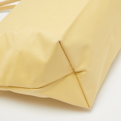 Pre Owned Longchamp Yellow Nylon and Leather Le Pliage Tote