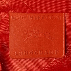 Pre Owned Longchamp Orange Leather and Suede Small Penelope Fantasie Tote