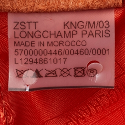 Pre Owned Longchamp Orange Leather and Suede Small Penelope Fantasie Tote
