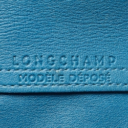 Pre Owned Longchamp Blue Leather Le Pliage Cuir Tote
