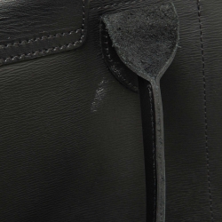 Pre Owned Longchamp Black Leather Medium Le Pliage Tote