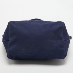 Pre Owned Longchamp Dark Blue Nylon Medium Le Pliage Tote