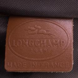 Pre Owned Longchamp Brown Leather Business Briefcase Bag