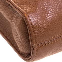 Pre Owned Longchamp Brown Leather Business Briefcase Bag