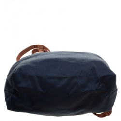 Pre Owned Longchamp Blue/Cognac Nylon Backpack 
