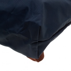 Pre Owned Longchamp Blue/Cognac Nylon Backpack 