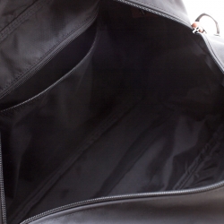 Pre Owned Longchamp Black/Brown Nylon and Leather Le Pliage Travel Bag 