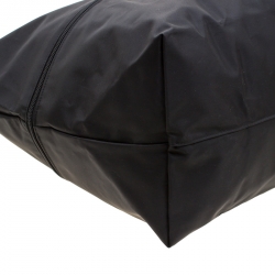 Pre Owned Longchamp Black/Brown Nylon and Leather Le Pliage Expandable Travel Bag