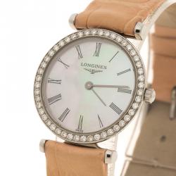 Longines Purple Mother of Pearl Stainless Steel Diamond La Grande Classique De Longines Women's Wristwatch 24 mm