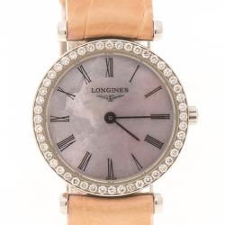 Longines Purple Mother of Pearl Stainless Steel Diamond La Grande Classique De Longines Women's Wristwatch 24 mm