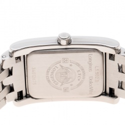 Pre Owned Longines White Stainless Steel and Diamonds Dolcevita L5.502.0.71.6 Women's Wristwatch 22 mm