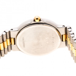 Pre Owned Longines White Two-Tone Stainless Steel Conquest 152-4937 Women's Wristwatch 24 mm