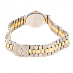 Pre Owned Longines White Two-Tone Stainless Steel Conquest 152-4937 Women's Wristwatch 24 mm