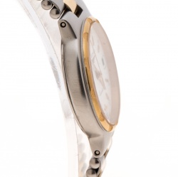 Pre Owned Longines White Two-Tone Stainless Steel Conquest 152-4937 Women's Wristwatch 24 mm