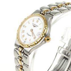 Pre Owned Longines Conquest Stainless Steel Gold Plated Womens Watch 37 MM