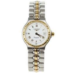 Pre Owned Longines Conquest Stainless Steel Gold Plated Womens Watch 37 MM