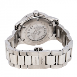 Pre Owned Longines Blue Stainless Steel Conquest L3.376.4 Women's Wristwatch 29 MM