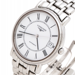 Longines White Stainless Steel Presence L4.821.4 Women's Wristwatch 34.50 mm