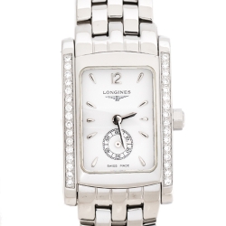 Longines White Stainless Steel Diamond Dolce Vita L5.155.0 Women's Wristwatch 19.80 mm