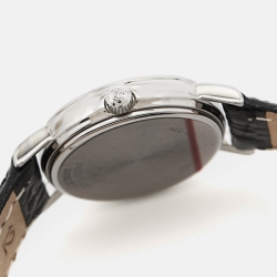 Pre Owned Longines White Stainless Steel Leather Presence L4.220.4.11.2 Women's Wristwatch 23.5 mm