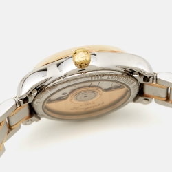 Pre Owned Longines White 18k Yellow Gold Stainless Steel Master Collection   L2.128.5.12.7 Women's Wristwatch 25.5 mm