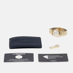 Pre Owned Longines Mother of Pearl Diamond Two Tone Stainless Steel La Grande Classique L4.209.2.87.7  Women's Wristwatch 24 mm 